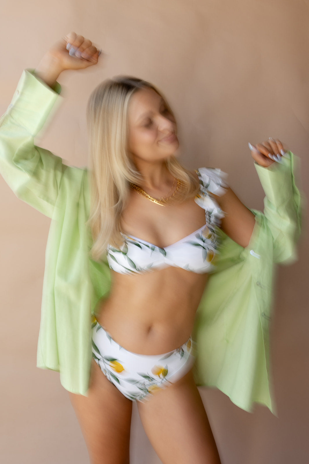 adri ruffled swim top