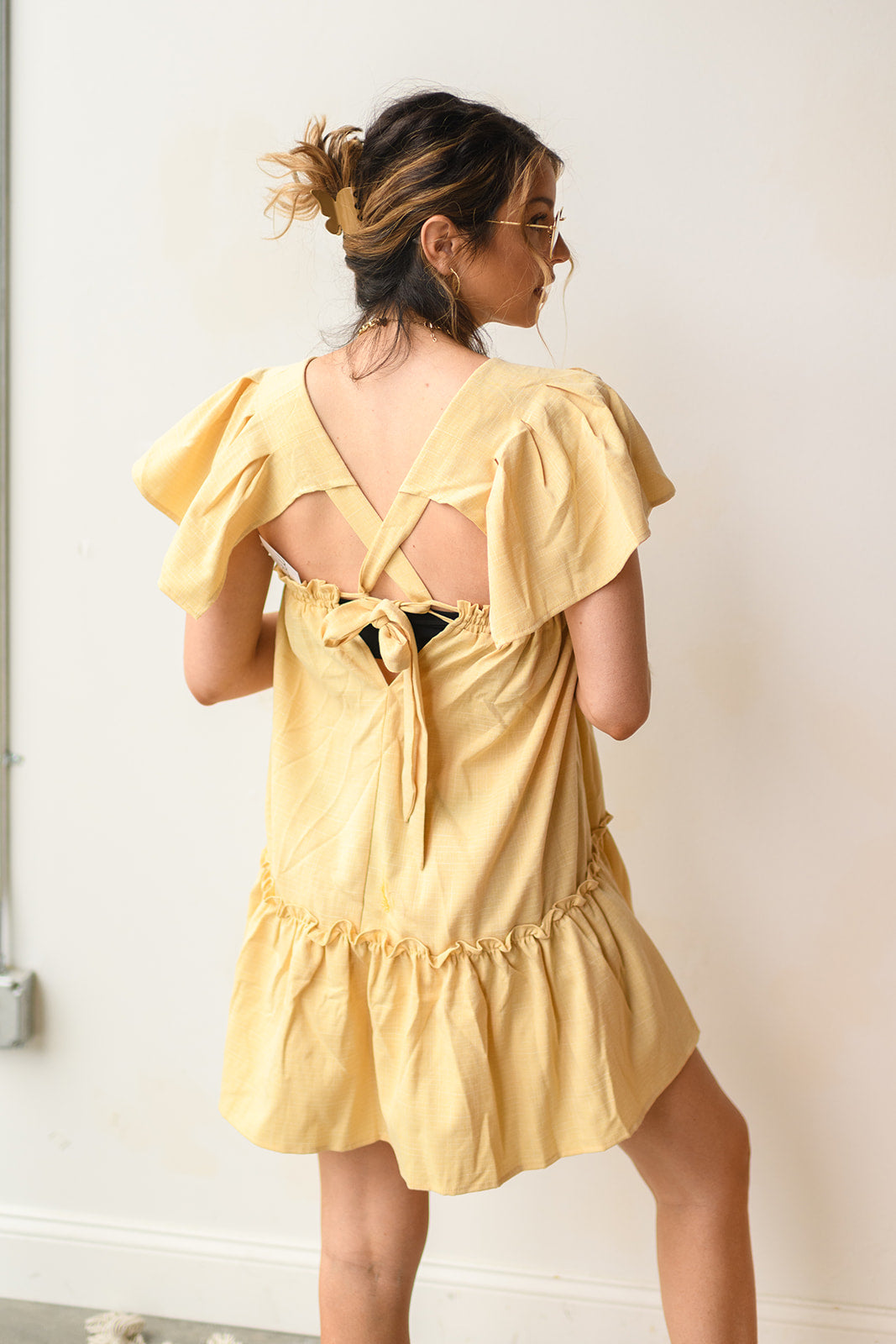 flutter babydoll mini dress