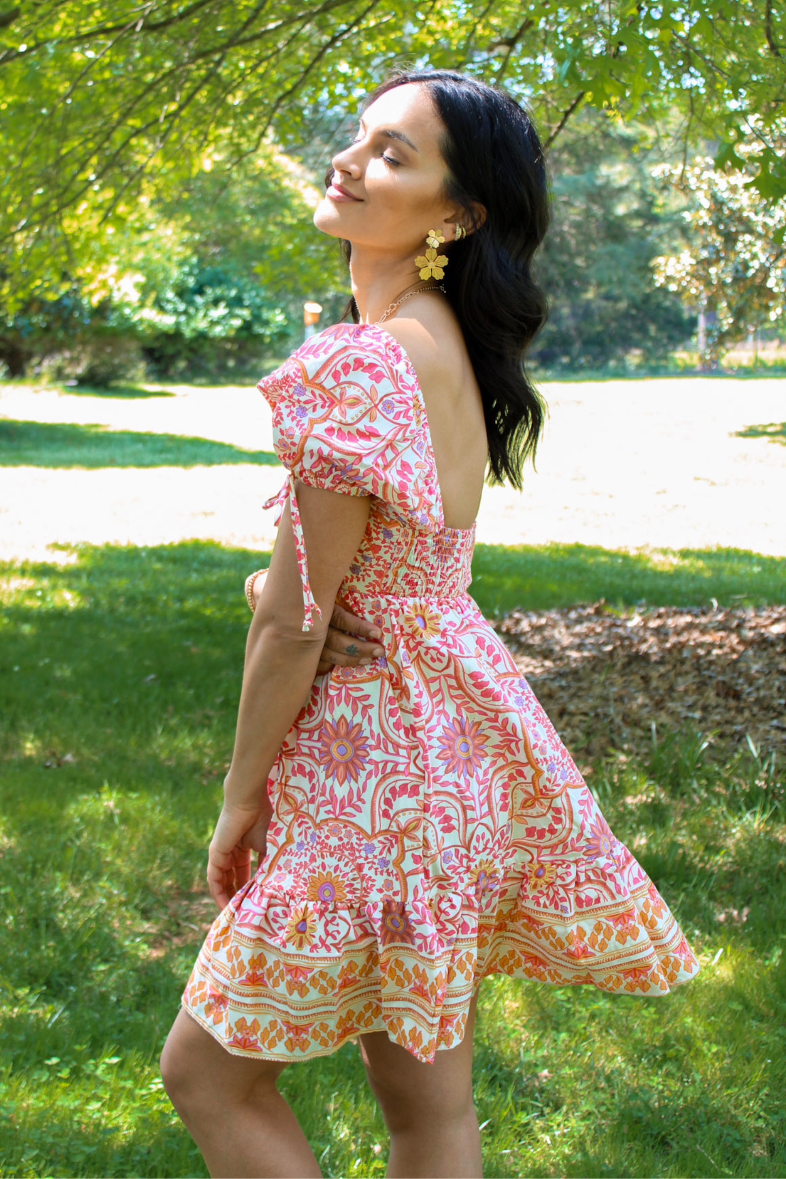 Sun Kissed Puff Sleeve Mini Dress