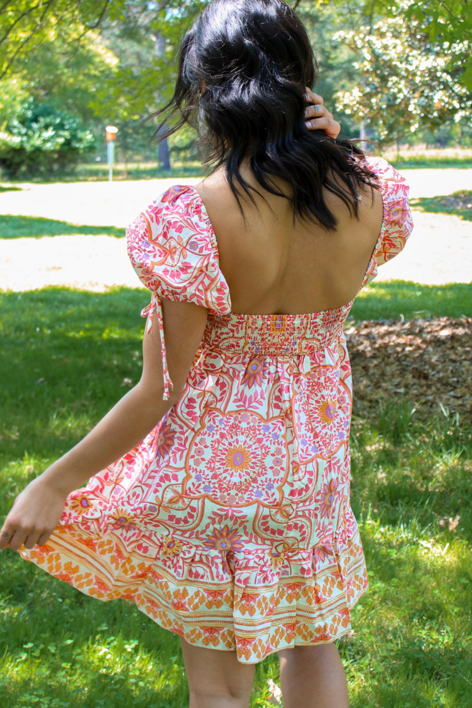 Sun Kissed Puff Sleeve Mini Dress